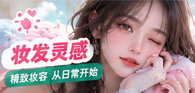 妆前准备与发饰搭配画面